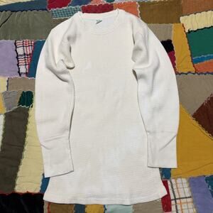 Vintage Mayo Spruce 100% Cotton White Thermal Long Sleeve Small (So Warm)